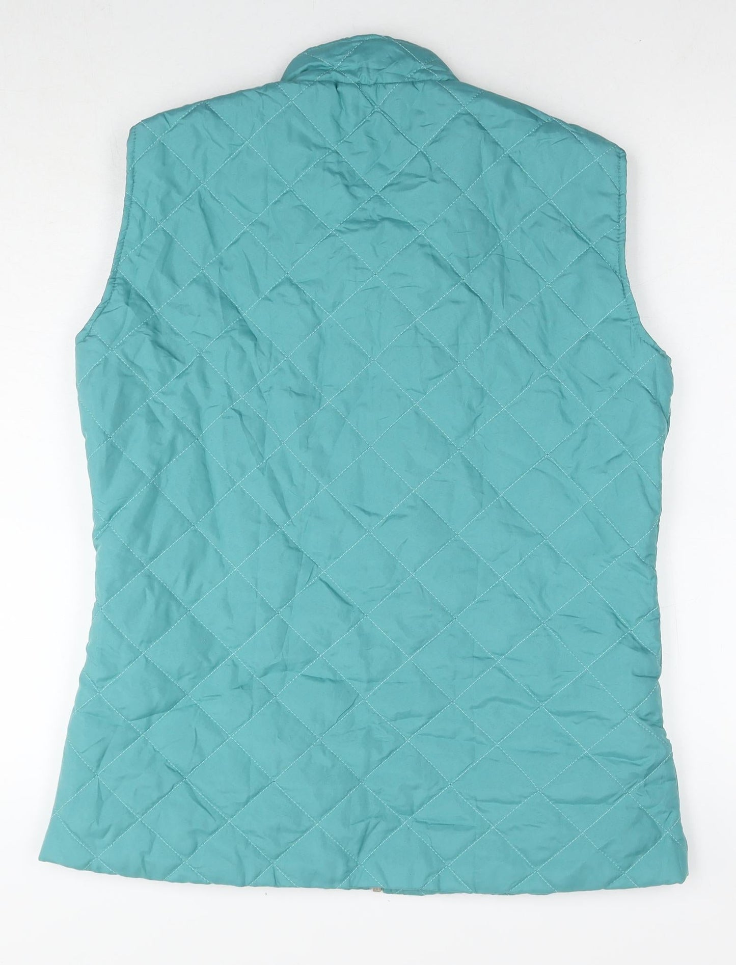 Anne de Lancey Womens Blue Quilted Waistcoat Size M Zip