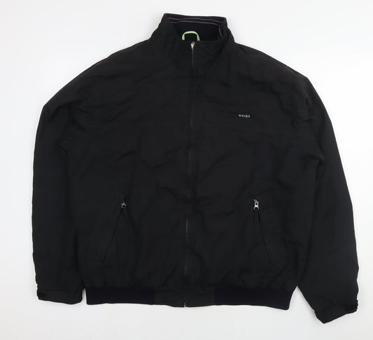 Maine Mens Black Bomber Jacket Jacket Size L Zip
