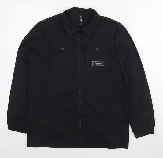 Closure Boys Black Jacket Size 12-13 Years Zip