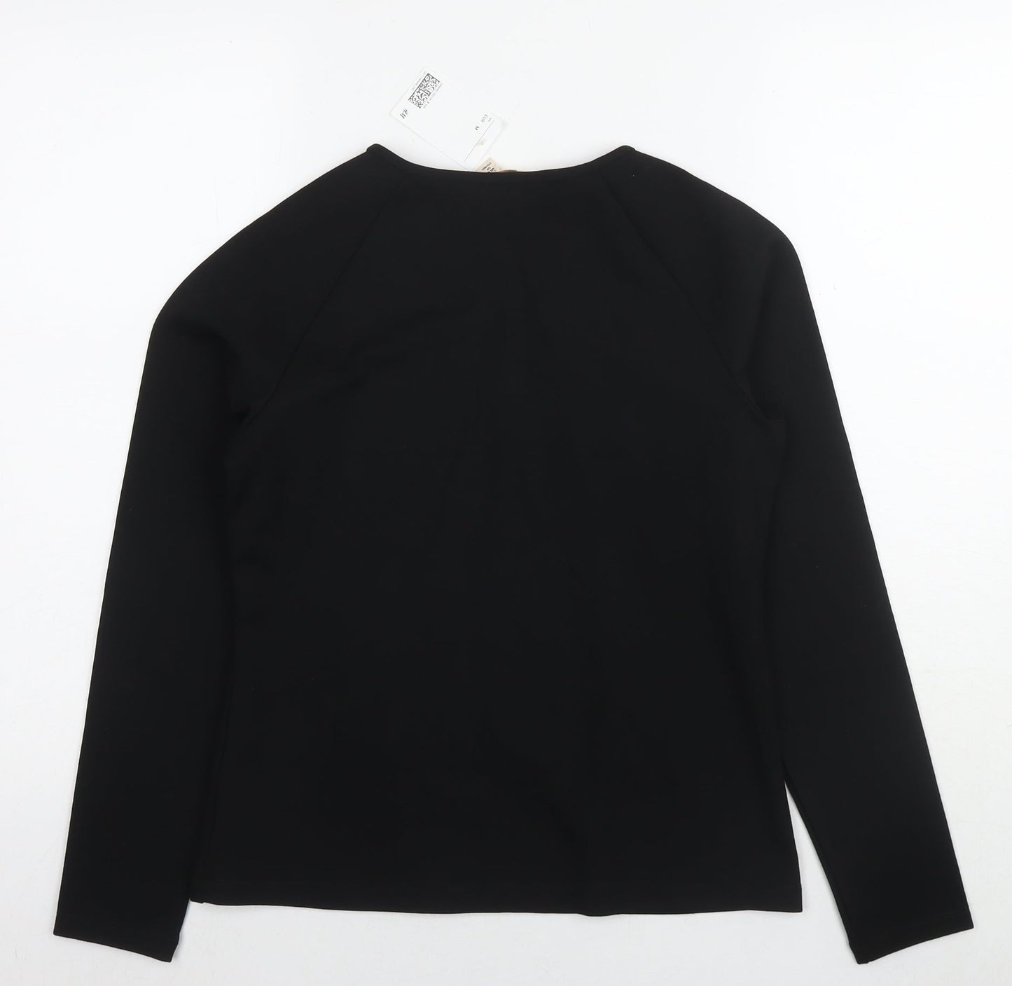 H&M Womens Black Viscose Basic Blouse Size M Round Neck