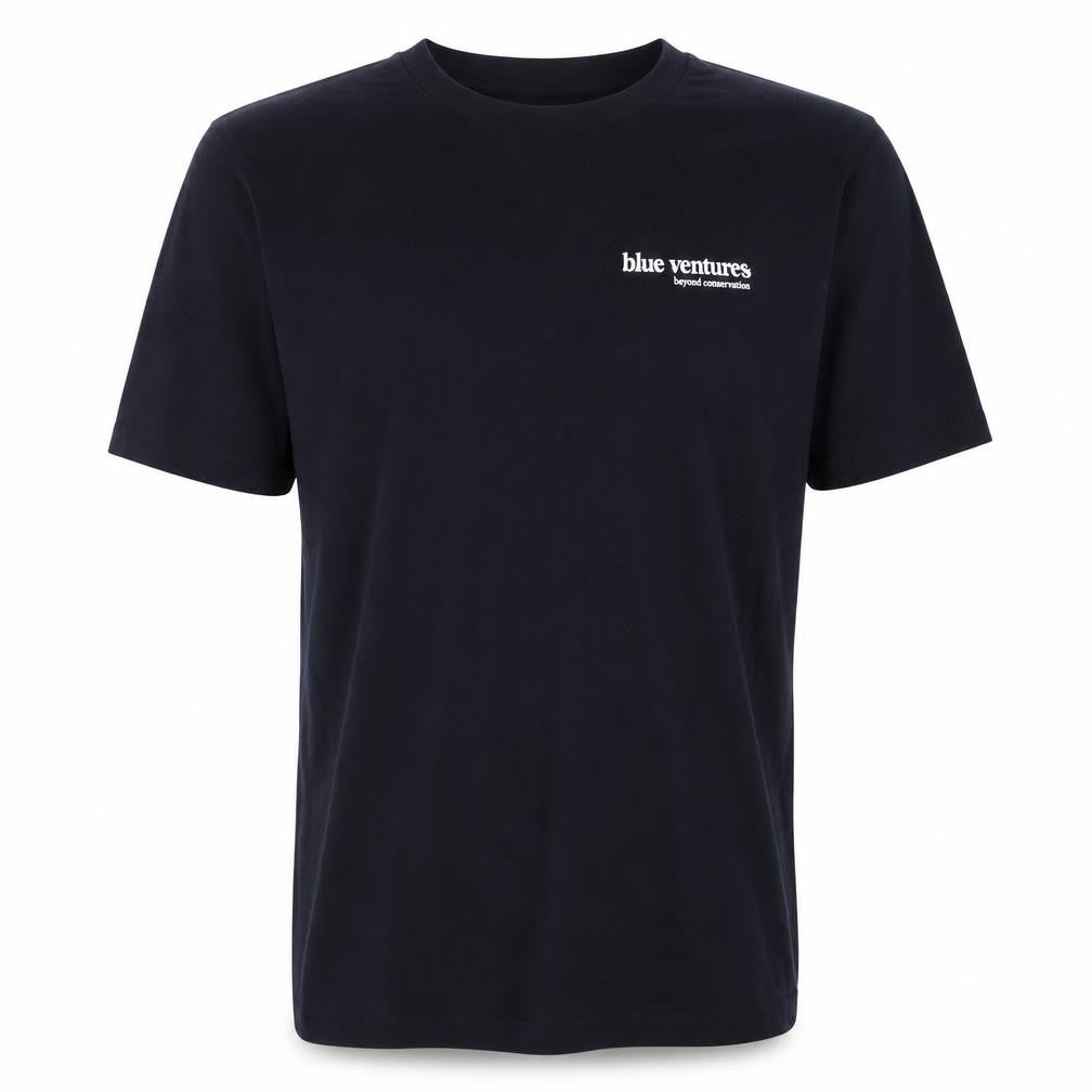 Blue Ventures Mens Black Cotton T-Shirt Size M Round Neck - Beyond conservation