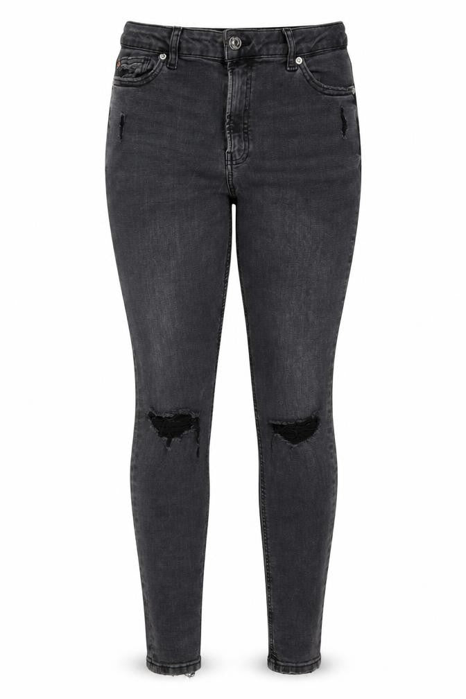 Denim & Co. Womens Grey Cotton Skinny Jeans Size 16 L27 in Regular Zip
