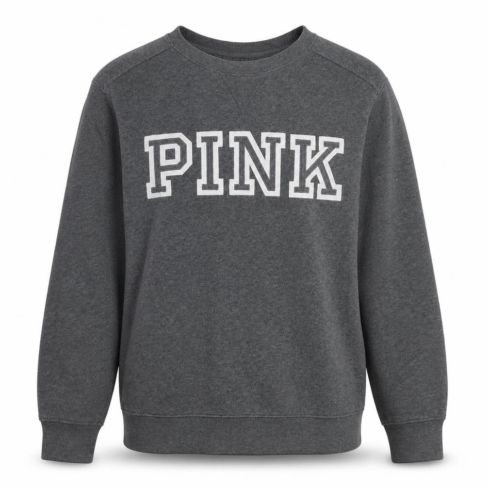 PINK Womens Grey Cotton Pullover Sweatshirt Size S Pullover