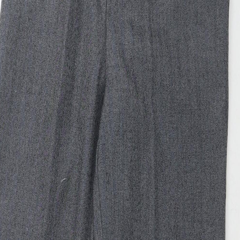 Emma Womens Grey Polyester Trousers Size 10 L25 in Regular