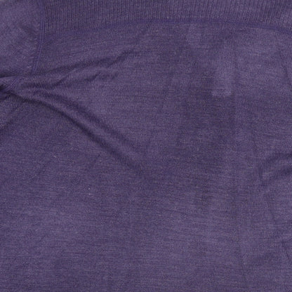 Brand and care label for Red Herring women’s purple v-neck acrylic jumper, size XL