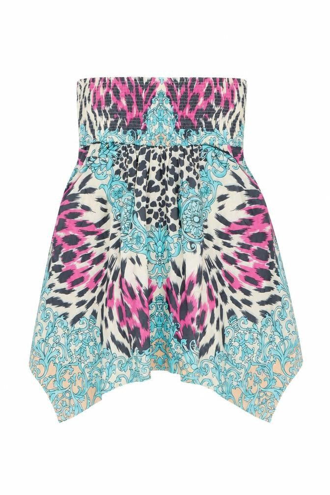 River Island Womens Multicoloured Animal Print Polyester Basic T-Shirt Size S Off the Shoulder