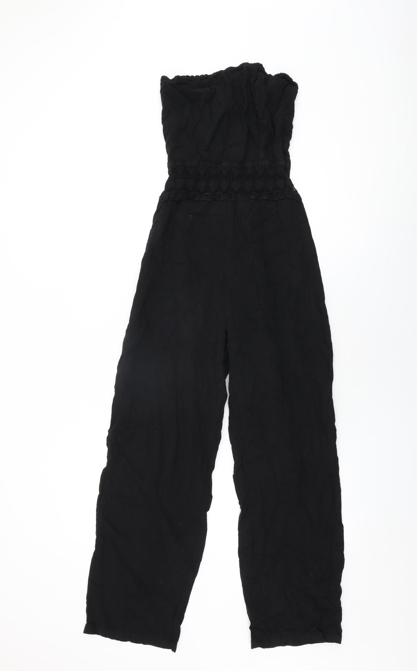Blanco Womens Black Cotton Jumpsuit One-Piece Size M L27 in Pullover