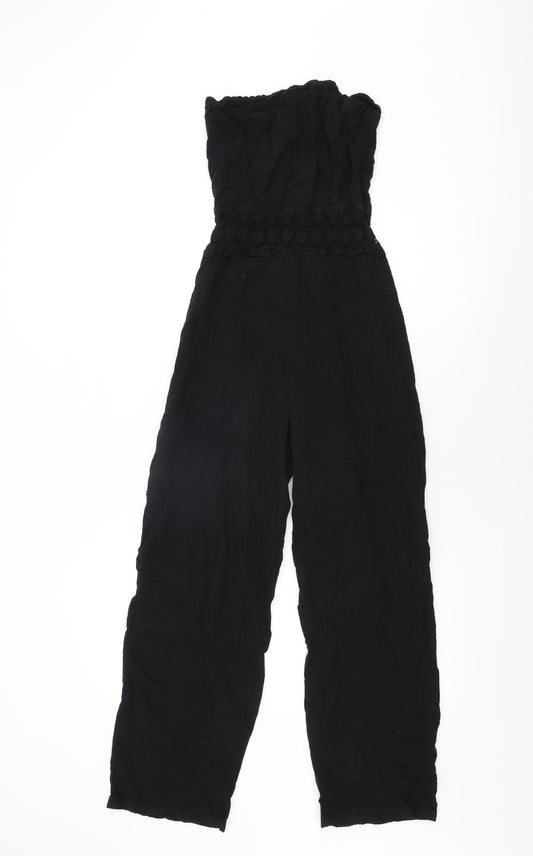 Blanco Womens Black Cotton Jumpsuit One-Piece Size M L27 in Pullover