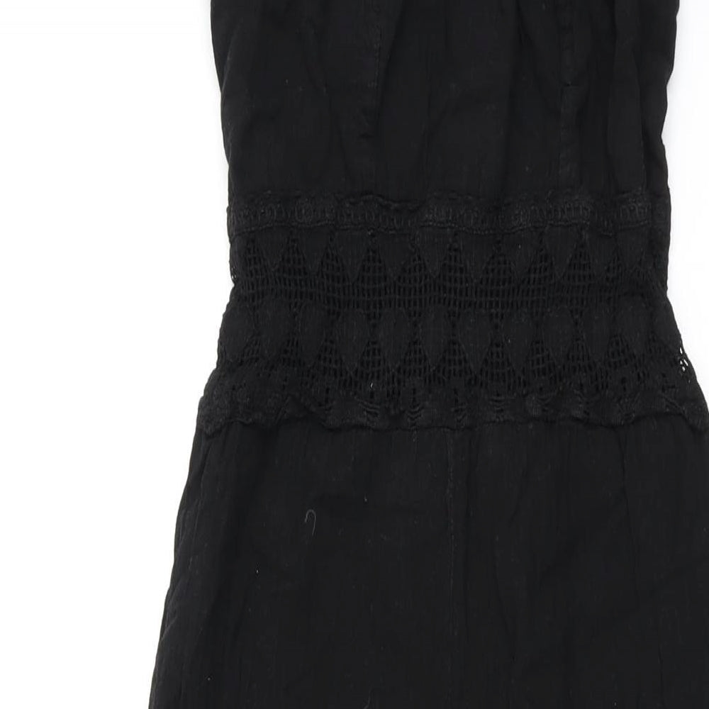 Blanco Womens Black Cotton Jumpsuit One-Piece Size M L27 in Pullover