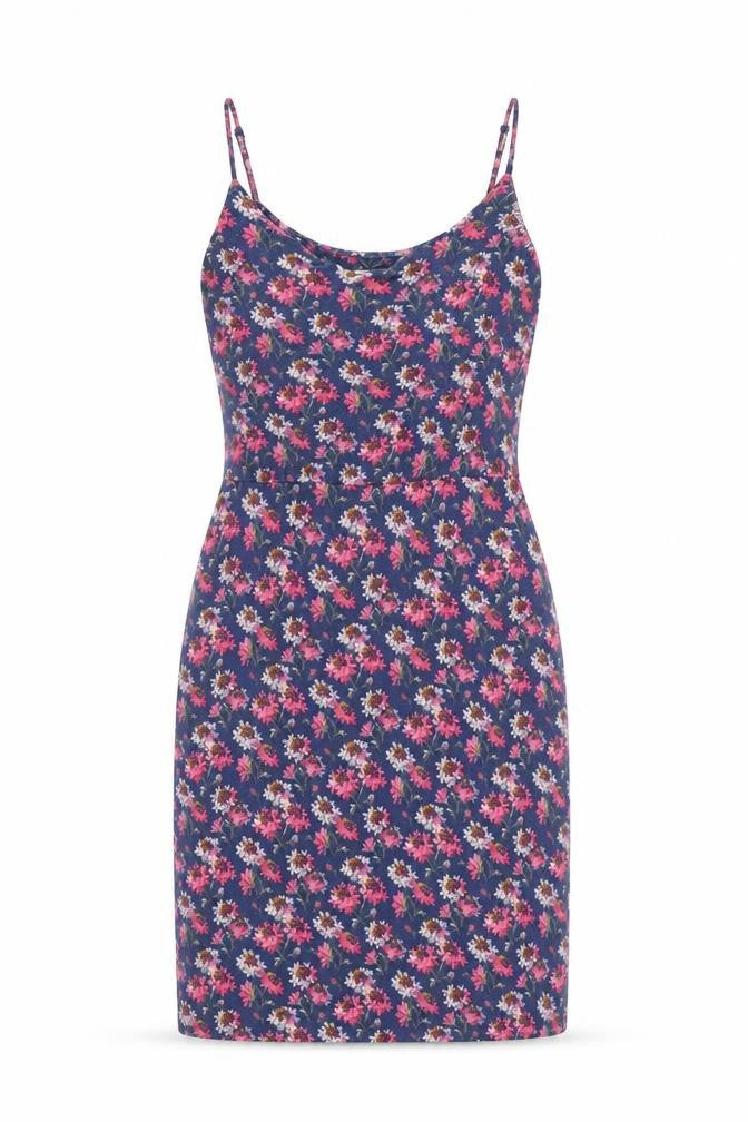 Oasis Womens Blue Floral Viscose Shift Size M Round Neck Pullover