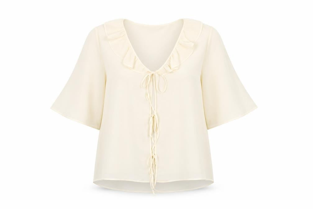 Marks & Spencer Womens Ivory Polyester Basic Blouse Size 16 V-Neck
