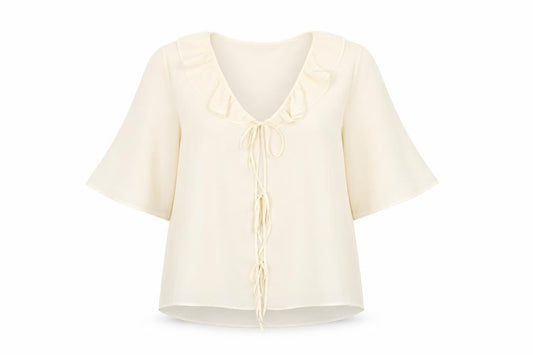 Marks and Spencer Womens Ivory Polyester Basic Blouse Size 16 V-Neck