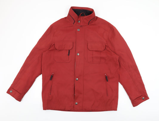 LAPIDUS Mens Red Overcoat Jacket Size L Zip