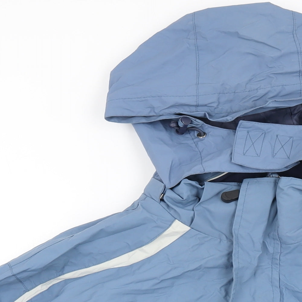 Backswing Womens Blue Rain Coat Coat Size M Zip