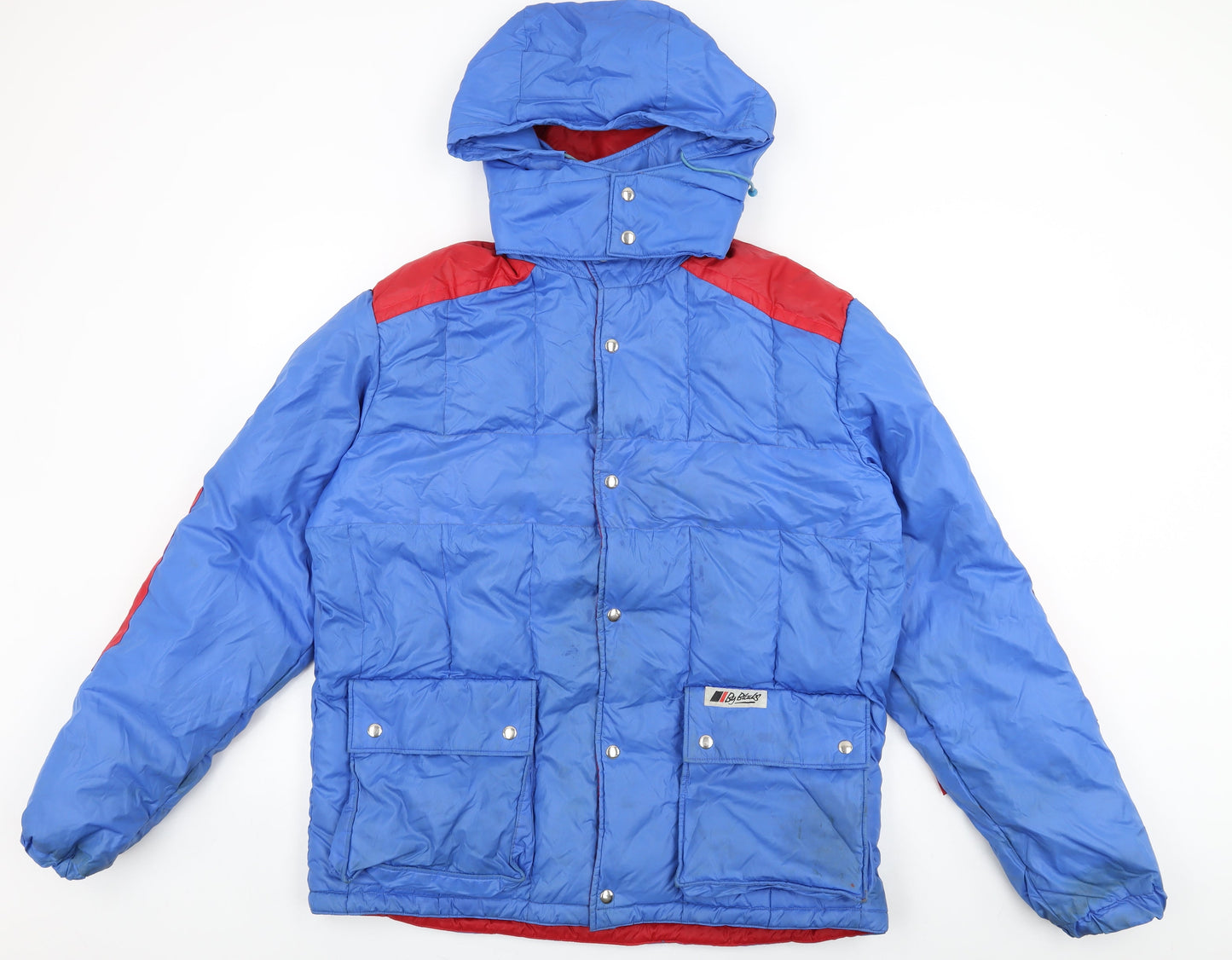 By Blacks Womens Blue Puffer Jacket Coat Size L Zip