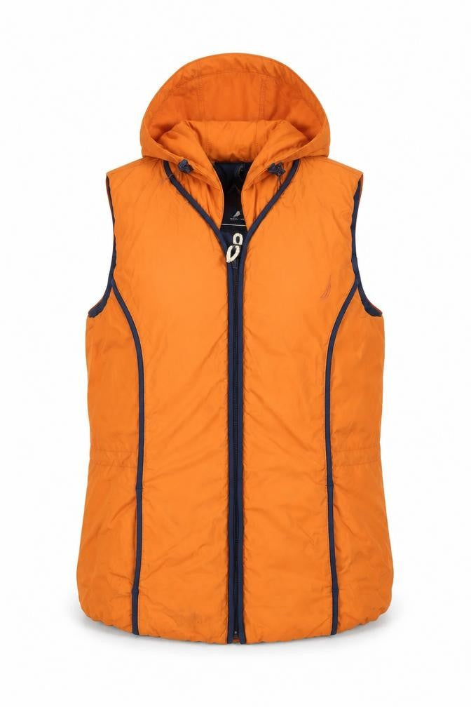Nautica Womens Orange Gilet Coat Size XS Zip