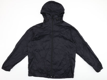 Zantos Mens Black Rain Coat Coat Size M Zip