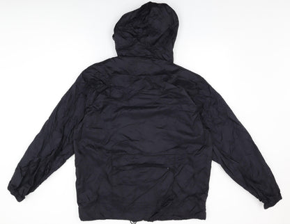 Zantos Mens Black Rain Coat Coat Size M Zip