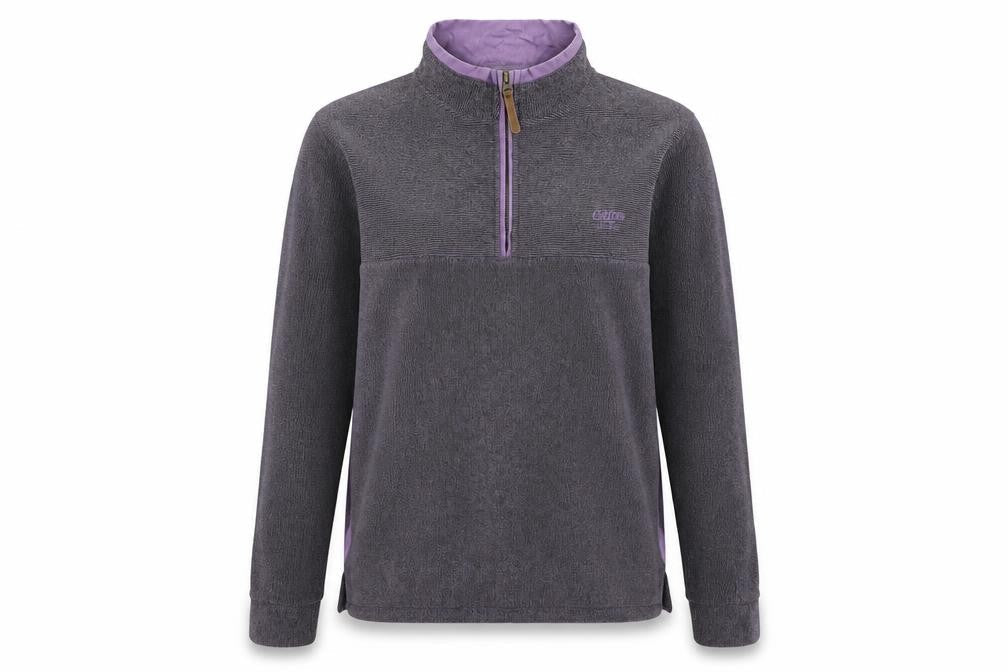 Cotton Traders Womens Purple Polyester Pullover Sweatshirt Size M Zip