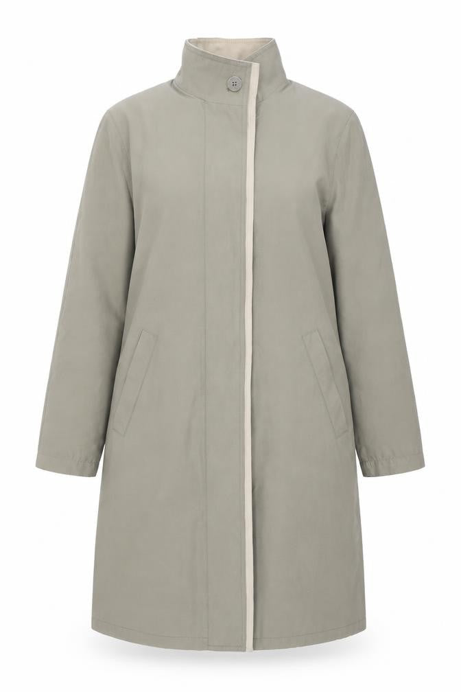 NuAge Womens Beige Overcoat Coat Size 8 Button