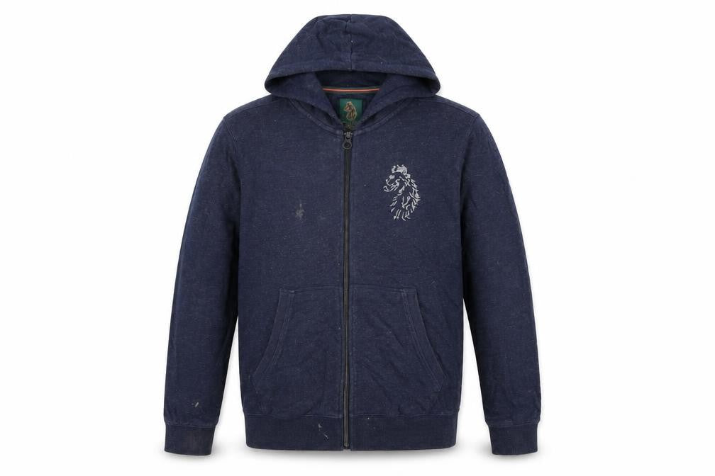 Luke Sport Mens Blue Cotton Full Zip Hoodie Size M