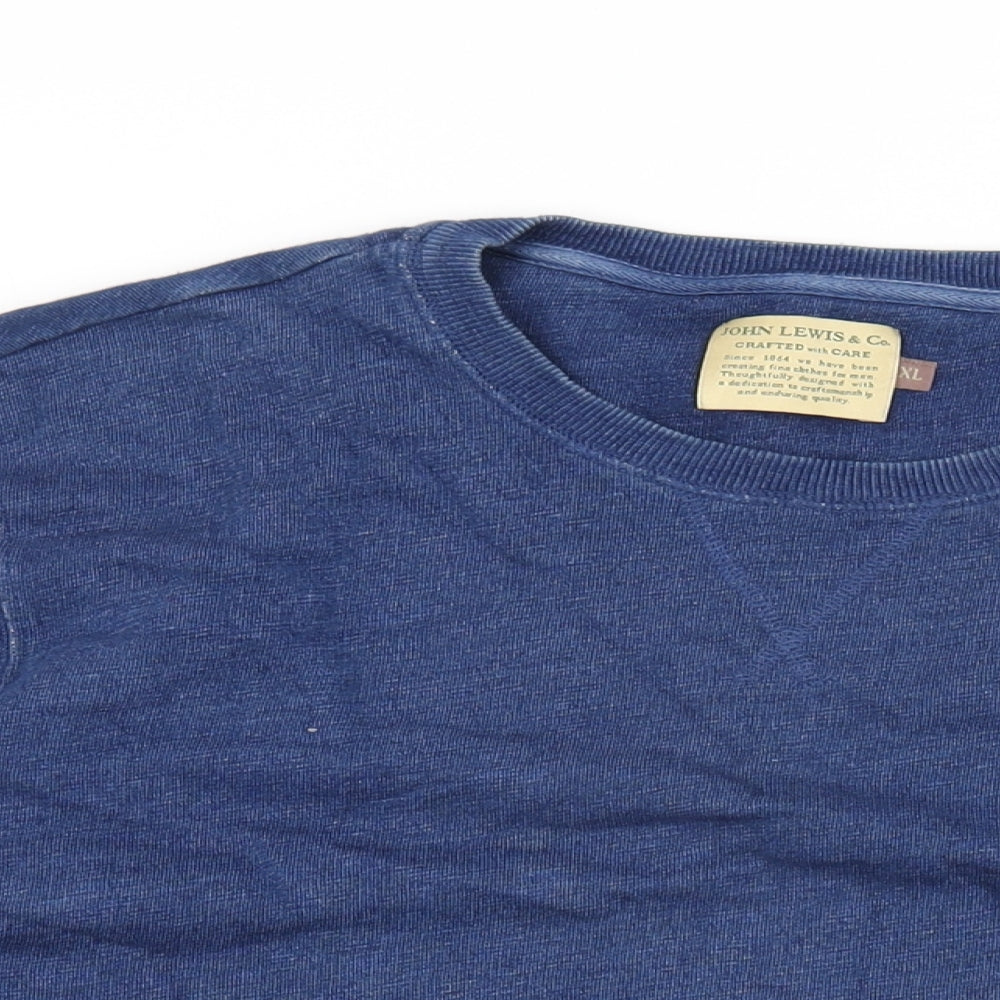 John Lewis Womens Blue Cotton Pullover Sweatshirt Size XL Pullover