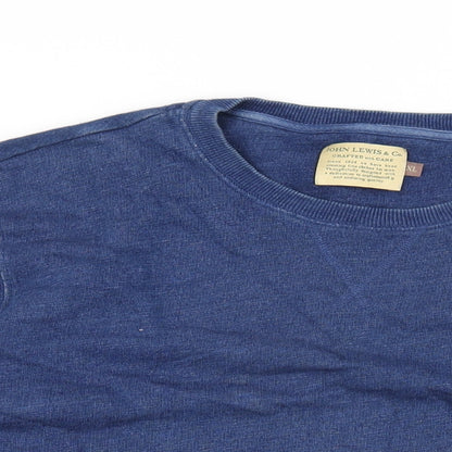John Lewis Womens Blue Cotton Pullover Sweatshirt Size XL Pullover