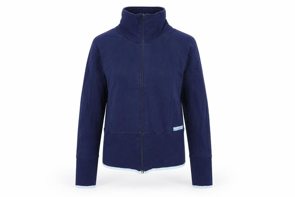 ELLE Womens Blue Cotton Full Zip Sweatshirt Size L Zip