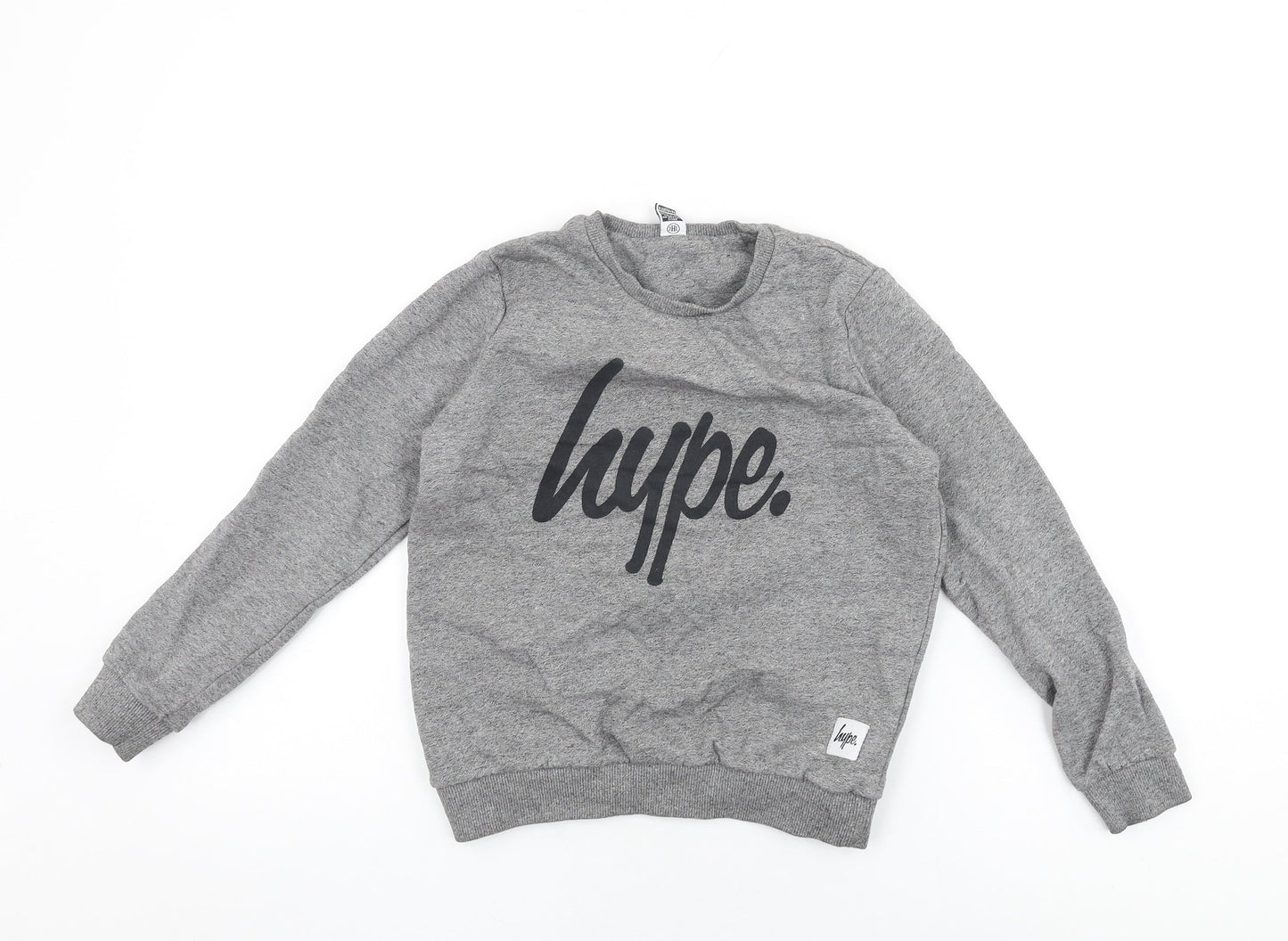Hype Boys Grey Cotton Pullover Sweatshirt Size 11-12 Years Pullover