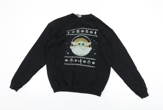 Star Wars Womens Black Cotton Pullover Sweatshirt Size XL Pullover - Baby Yoda, Christmas Jumper