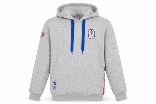 TEAM GB Mens Grey Geometric Cotton Pullover Hoodie Size M