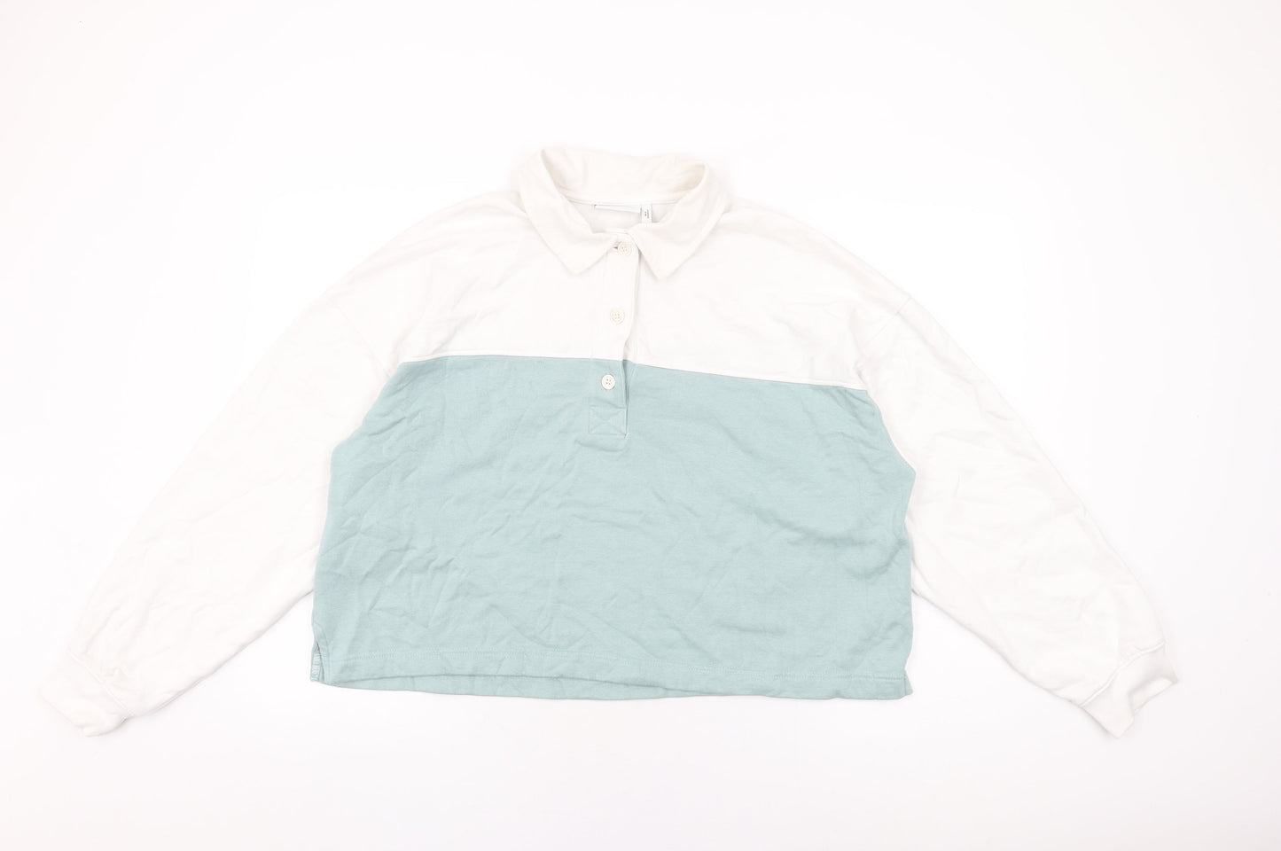 Weekday Womens White Cotton Basic T-Shirt Size S Collared