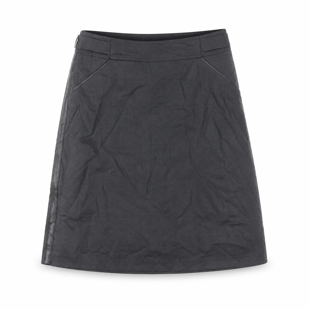 NetWork Womens Grey Wool A-Line Skirt Size 30 in Zip - Pockets