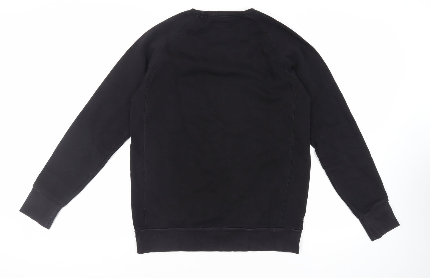 Smiley Mens Black Cotton Pullover Sweatshirt Size L