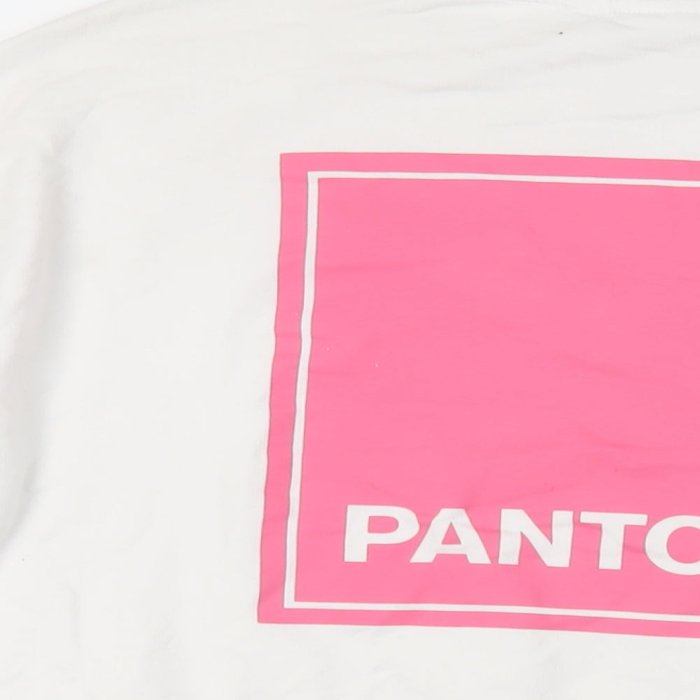 Pantone Womens White Cotton Pullover Sweatshirt Size 18 Pullover - Logo