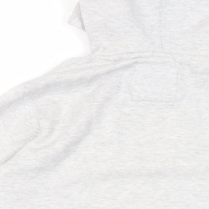 Pull&Bear Mens Grey Cotton Pullover Hoodie Size S