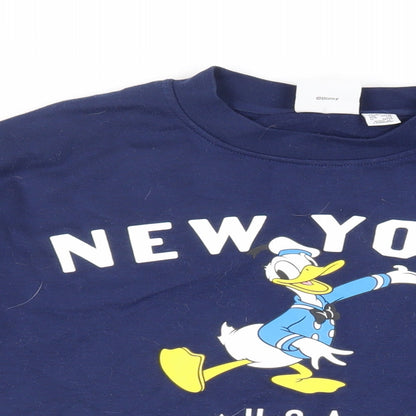 Preloved Disney Womens Blue Polyester Pullover Sweatshirt Size XS Pullover - Donald Duck - Detail
