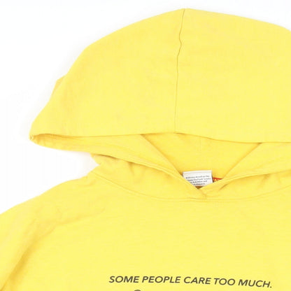 Preloved Disney Womens Yellow Polyester Pullover Hoodie Size XS Pullover - Winnie The Pooh - Detail