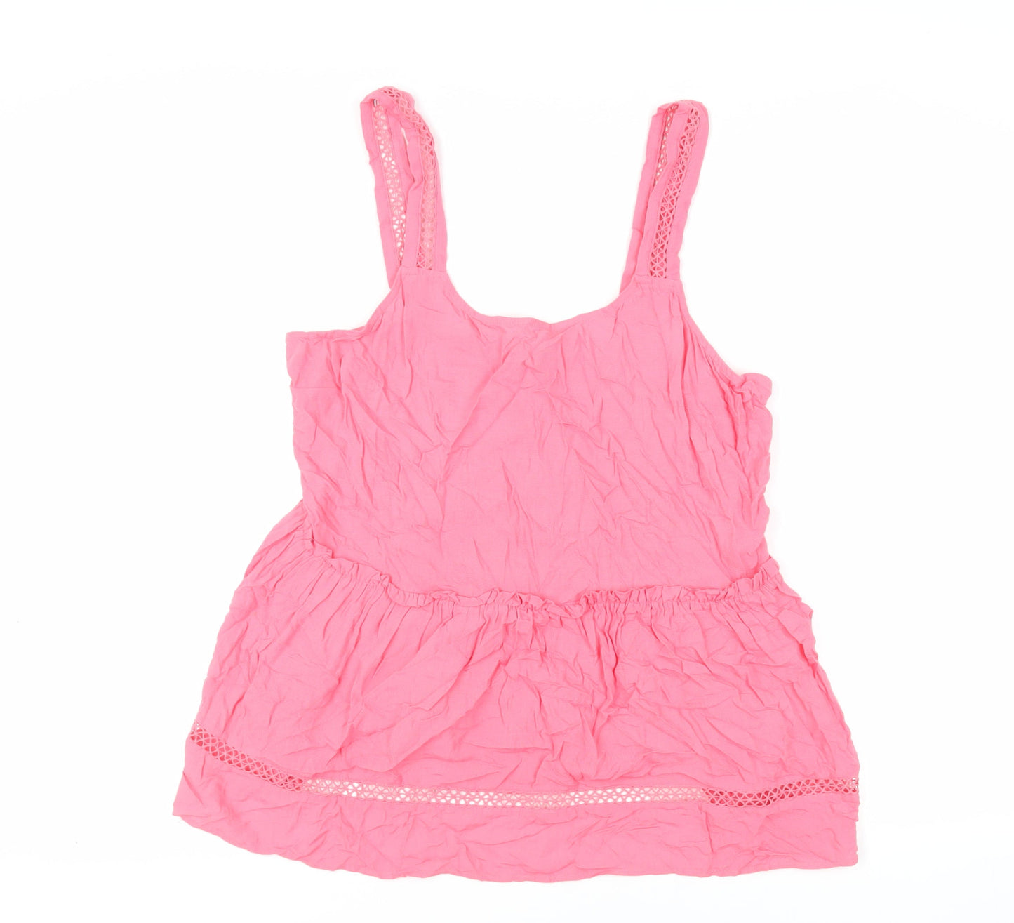 NEXT Womens Pink Viscose Basic Tank Size 16 Scoop Neck