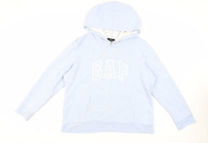 Gap Womens Blue Cotton Pullover Hoodie Size XL Pullover - Logo Pockets