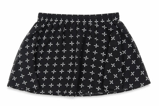 Vans Womens Black Geometric Polyacrylate Fibre Mini Skirt Size S - Elasticated Waist