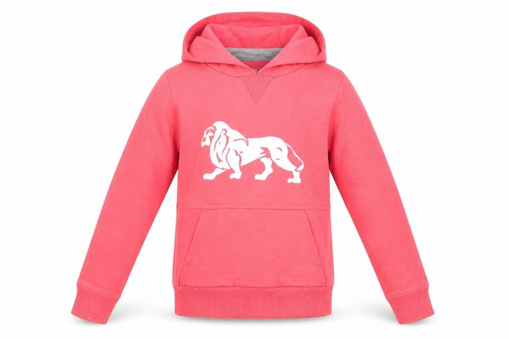 Lonsdale Girls Pink Polyester Pullover Hoodie Size 7-8 Years Pullover - Logo
