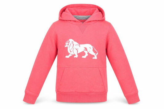 Lonsdale Girls Pink Polyester Pullover Hoodie Size 7-8 Years Pullover - Logo