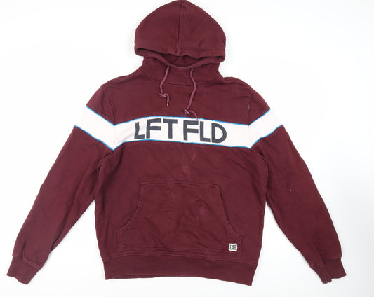 Left Field Mens Purple Cotton Pullover Hoodie Size XL - Logo