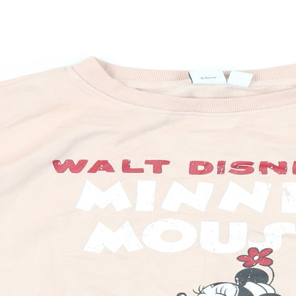 Preloved Disney Womens Pink Polyester Pullover Sweatshirt Size M Pullover - Minnie Mosue - Detail