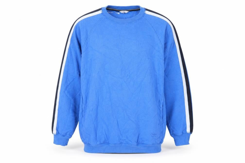 Cotton Traders Mens Blue Cotton Pullover Sweatshirt Size L - Logo