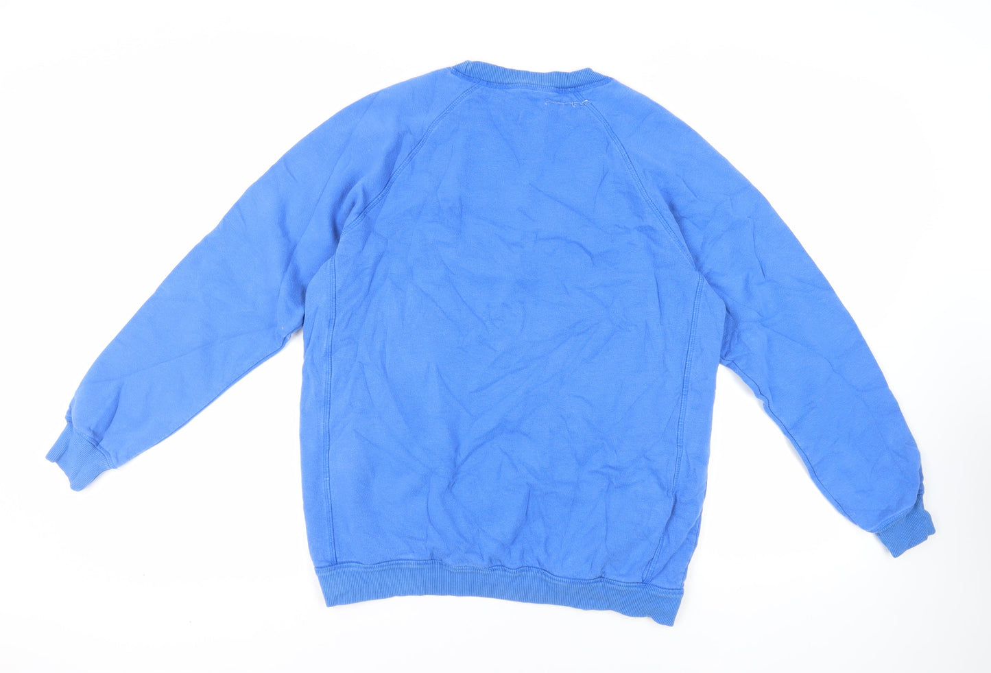 Cotton Traders Mens Blue Cotton Pullover Sweatshirt Size L - Logo