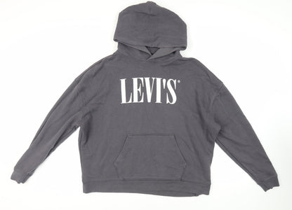 Levi's Womens Grey Cotton Pullover Hoodie Size XL Pullover - Logo