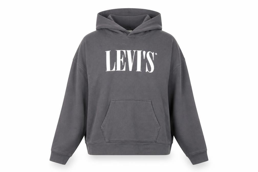 Levi's Womens Grey Cotton Pullover Hoodie Size XL Pullover - Logo