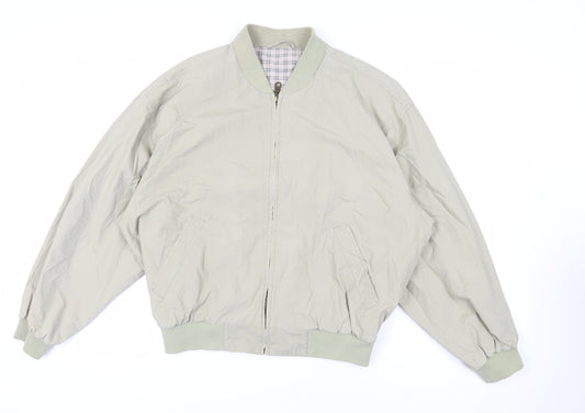 St Michael Mens Green Bomber Jacket Jacket Size L Zip - Vintage